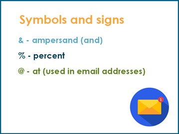 Symbols and signs explained