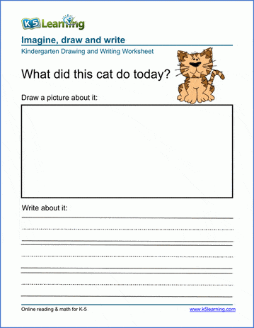 Kindergarten drawing and writiing worksheet