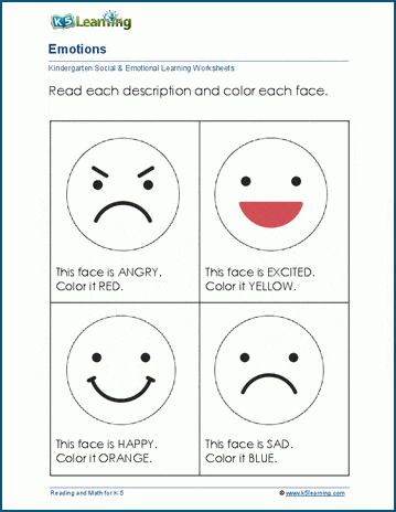 Feelings & emotions worksheet 