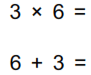 Mixed horizontal math facts example
