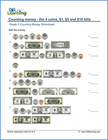 Grade 3 Counting Money Worksheets Free Printable K5 - 