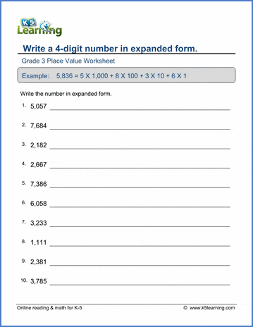 expanded form 3 digit number ordering numbers worksheets
 Grade 11 Place Value & Rounding Worksheets - free & printable ...