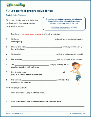 Grade 5 Verbs Worksheets K5 Learning