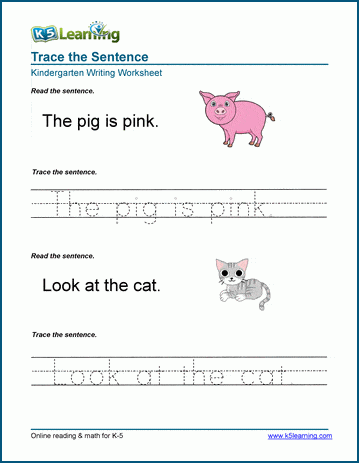simple sentences for kindergarten worksheet