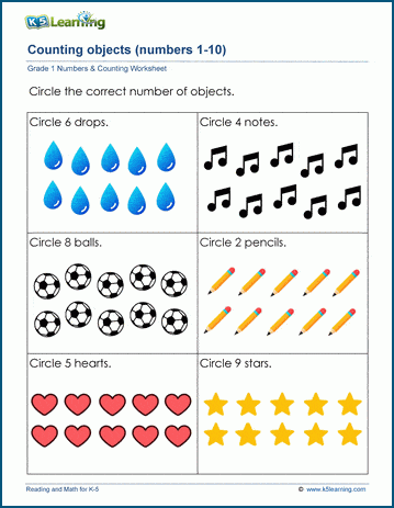 1st Grade Number Charts And Counting Worksheets K5 Learning