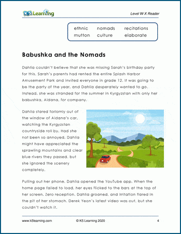 Level W/X Children's Story - Babushka and the Nomads